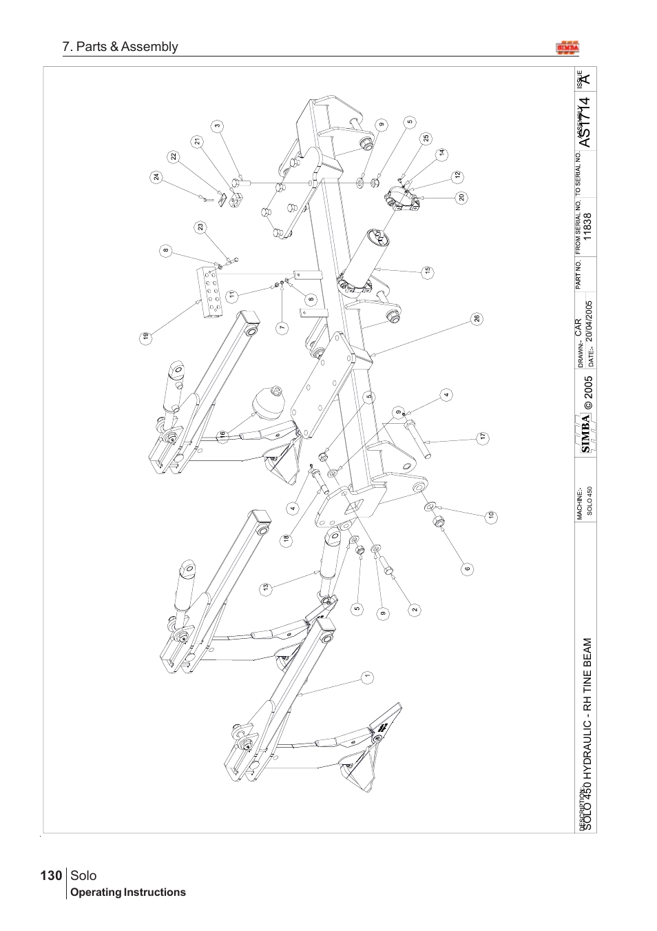 Aas1 71 4, Solo, 130 7. parts & assembly | Great Plains Solo 2007 Assembly Instructions User Manual | Page 90 / 184