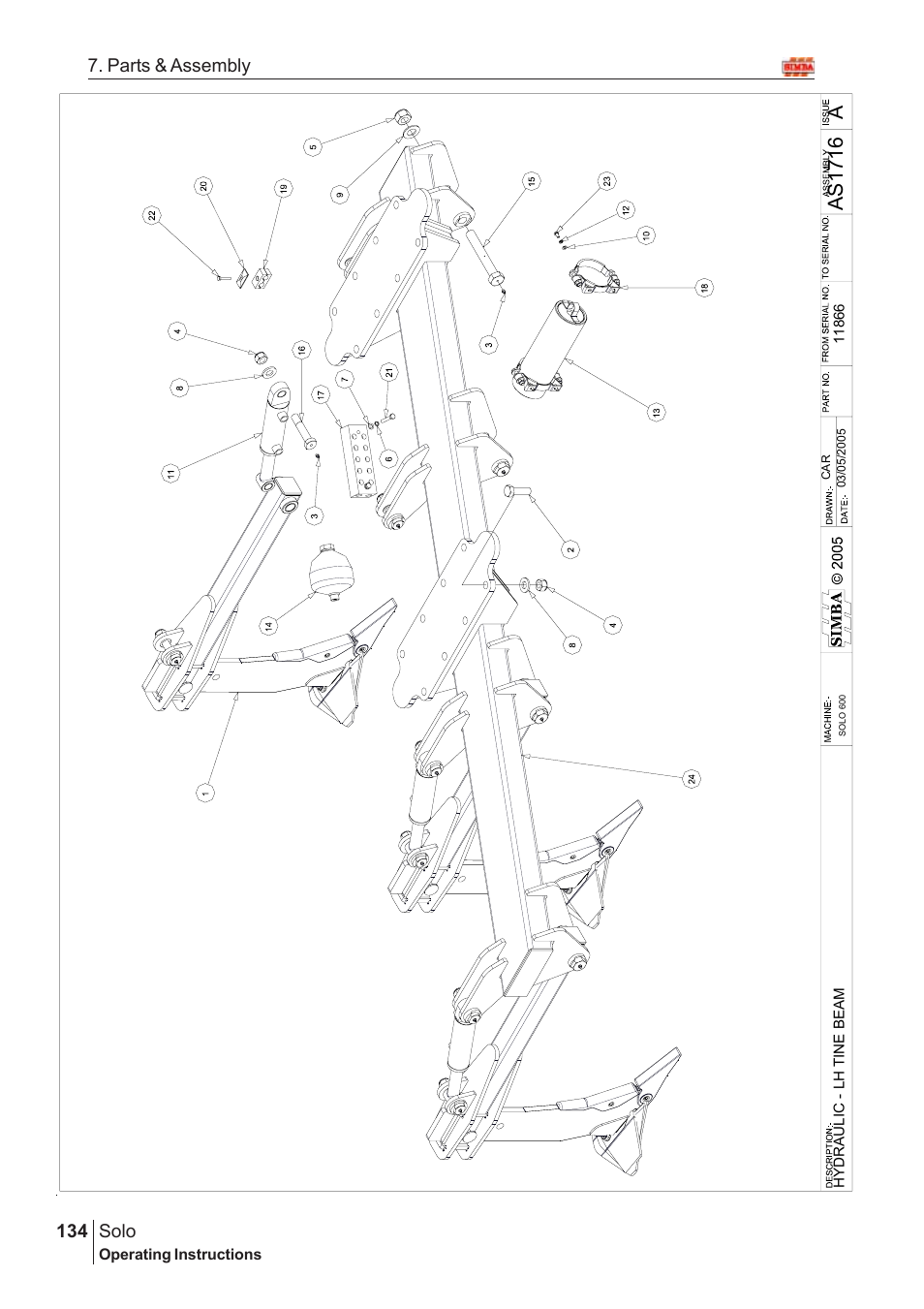 Aas17 1 6, Solo, 134 7. parts & assembly | Great Plains Solo 2007 Assembly Instructions User Manual | Page 94 / 184