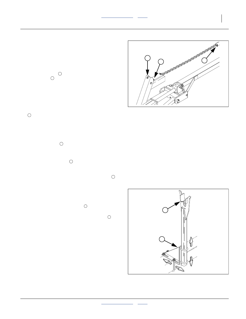 Marker chain adjustment, Marker lifting slack, Folding slack | Marker transport carrier | Great Plains 2525A Operator Manual User Manual | Page 103 / 116