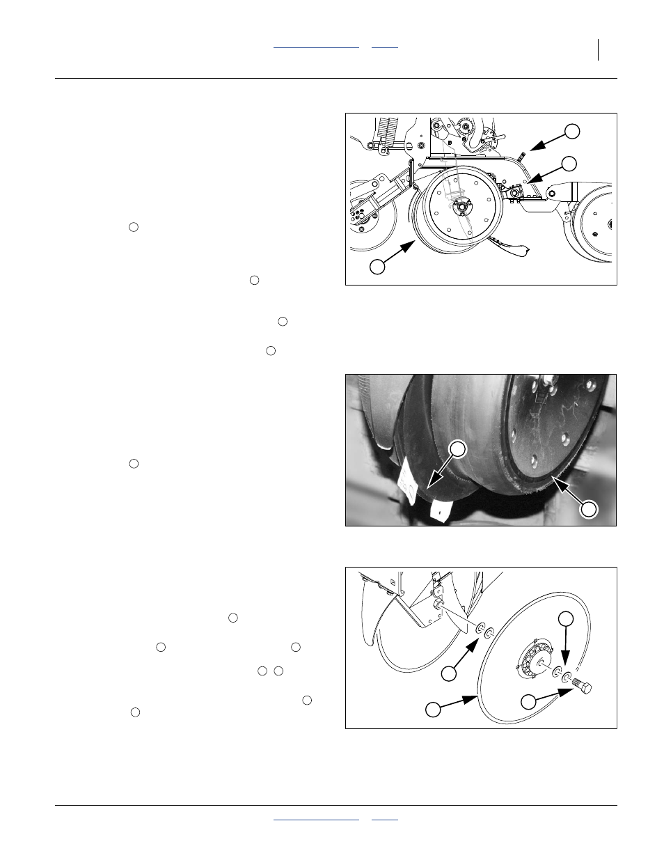 Row-unit opener disk adjustments, Setting planting depth, Opener disc contact region | Adjusting disc contact | Great Plains 2525A Operator Manual User Manual | Page 47 / 116