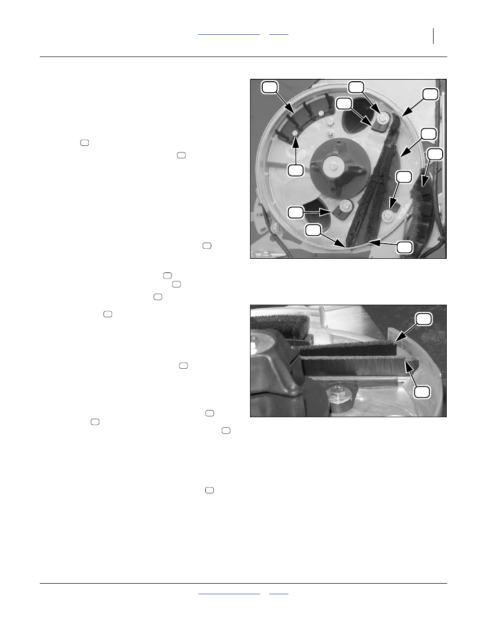 Meter brush replacement, Tufted brush replacement, Strip brush replacement | Tufted brush replacement strip brush replacement | Great Plains 2525A Operator Manual User Manual | Page 73 / 116