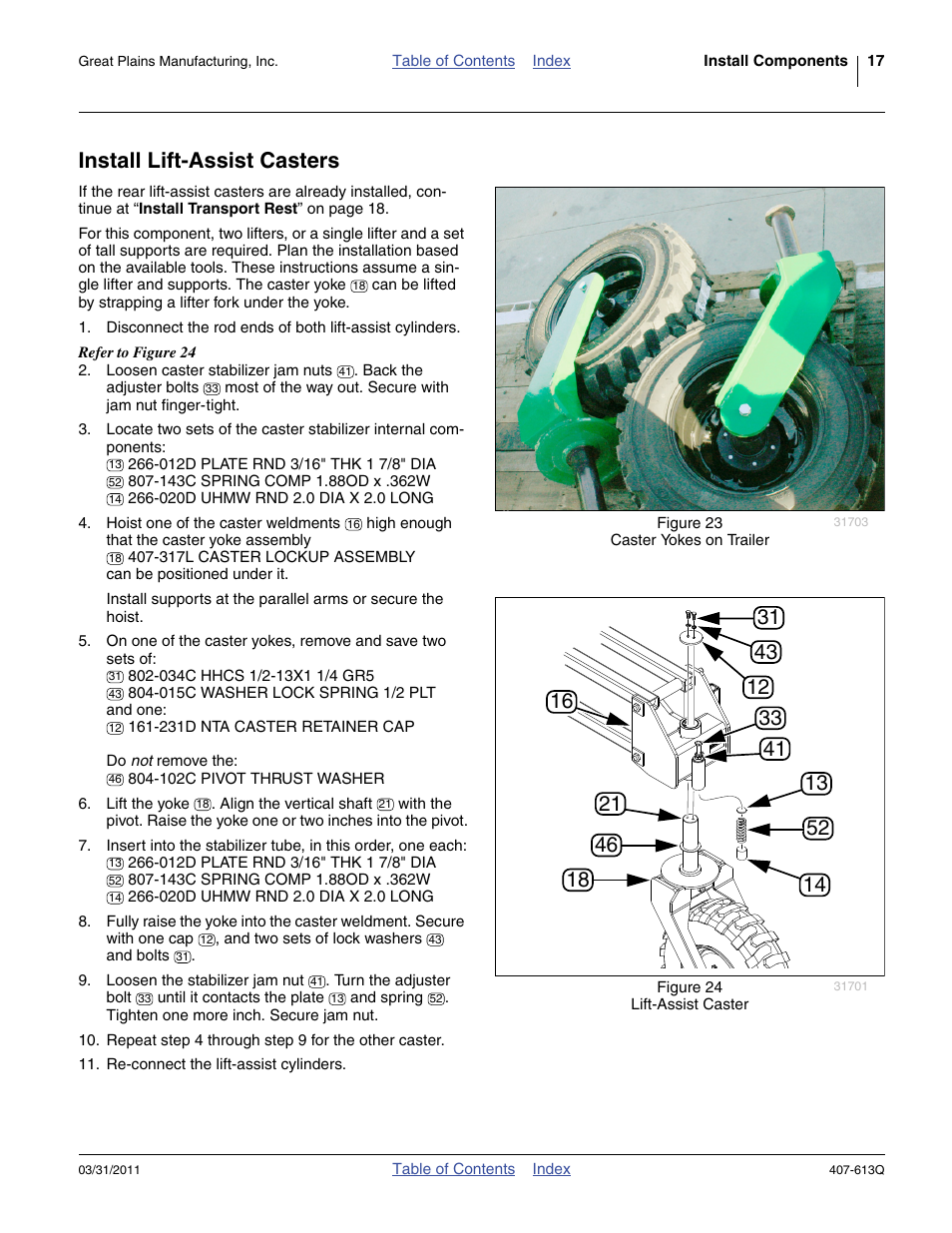 Install lift-assist casters | Great Plains NP3000A Predelivery Manual User Manual | Page 21 / 38