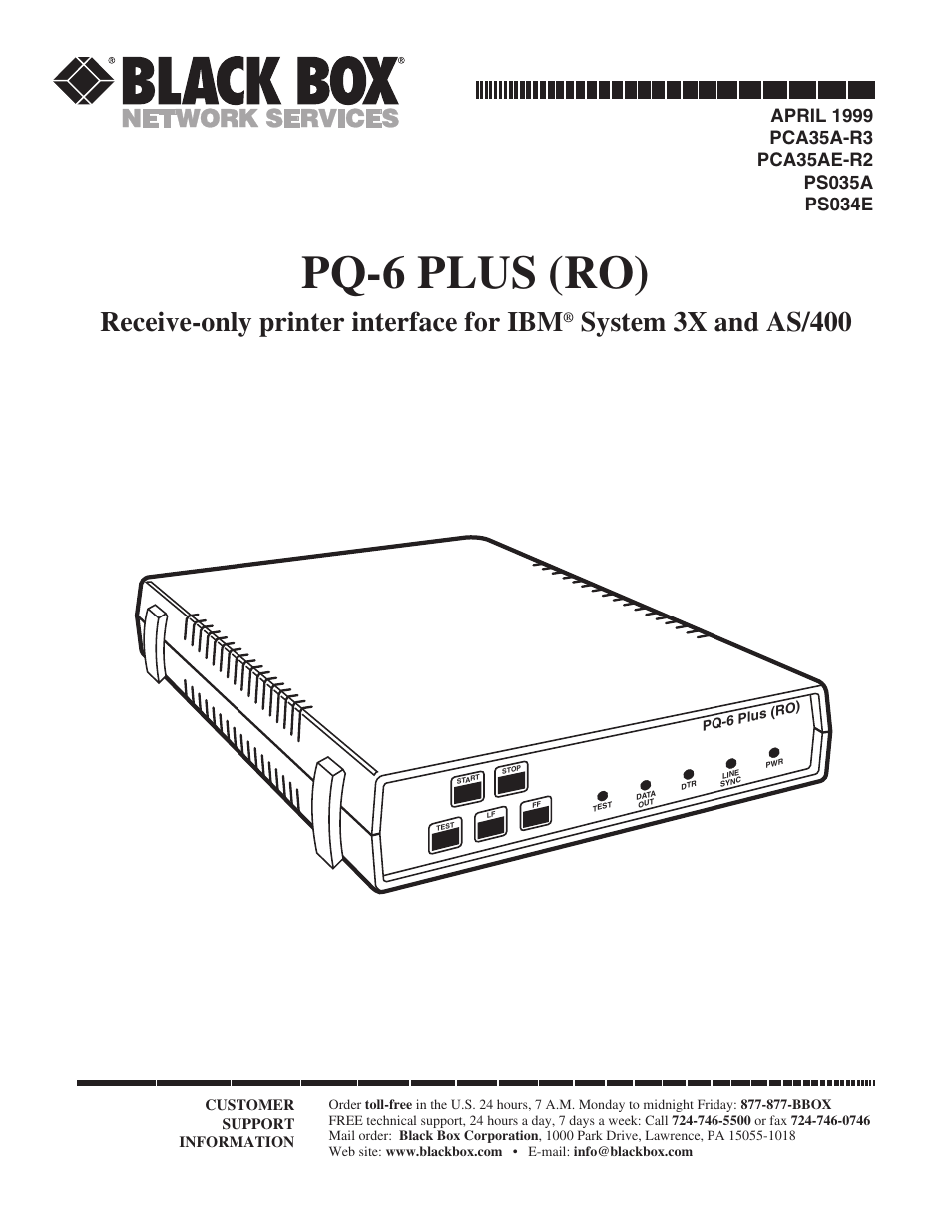Black Box PS035A User Manual | 30 pages