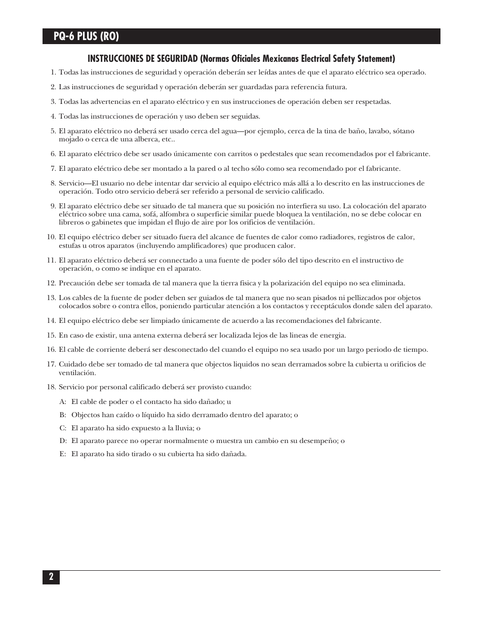 Pq-6 plus (ro) | Black Box PS035A User Manual | Page 3 / 30