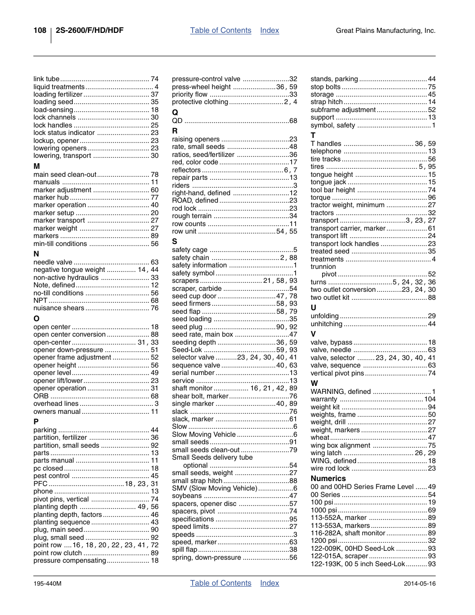 Great Plains 2S-2600HDF Operator Manual v1 User Manual | Page 112 / 116