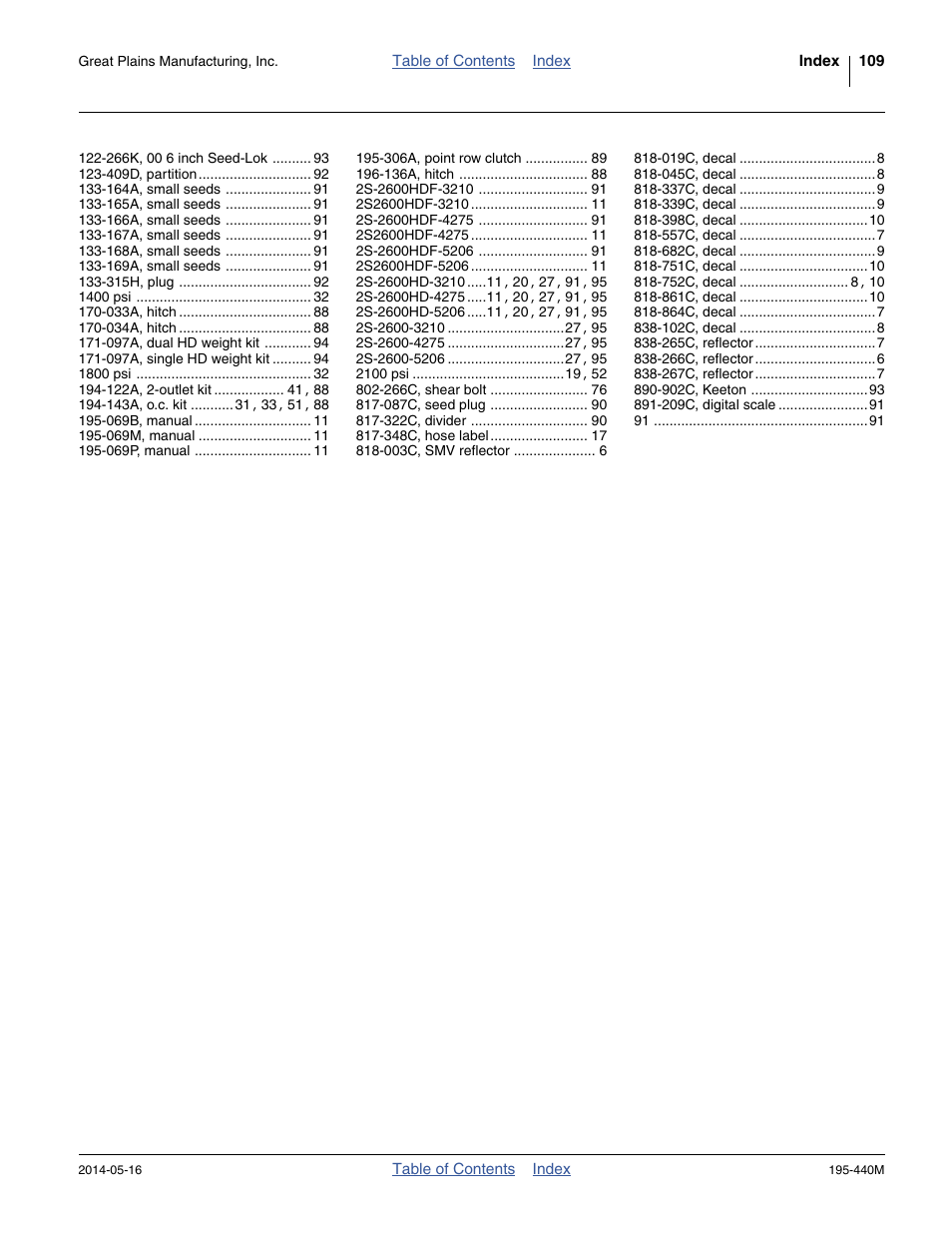 Great Plains 2S-2600HDF Operator Manual v1 User Manual | Page 113 / 116