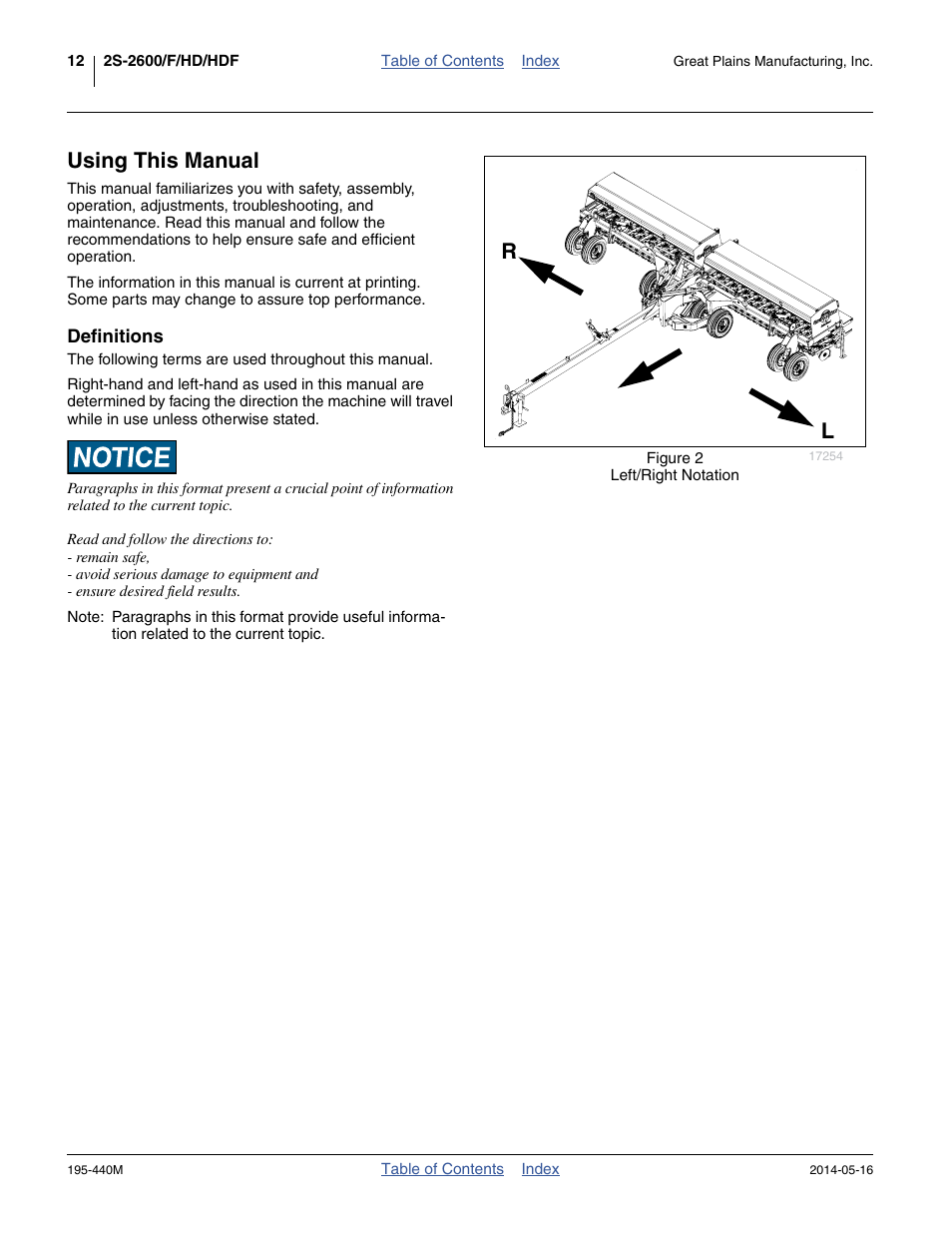 Using this manual, Definitions | Great Plains 2S-2600HDF Operator Manual v1 User Manual | Page 16 / 116