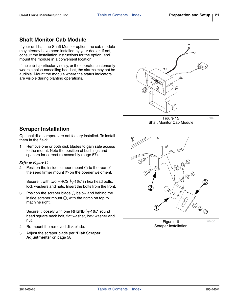 Shaft monitor cab module, Scraper installation, Shaft monitor cab module scraper installation | Great Plains 2S-2600HDF Operator Manual v1 User Manual | Page 25 / 116