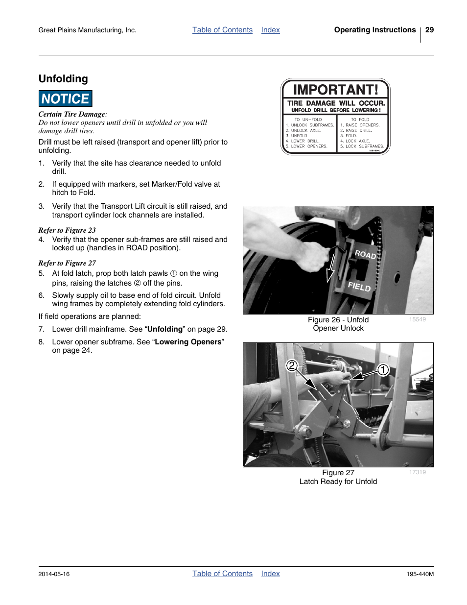 Unfolding | Great Plains 2S-2600HDF Operator Manual v1 User Manual | Page 33 / 116