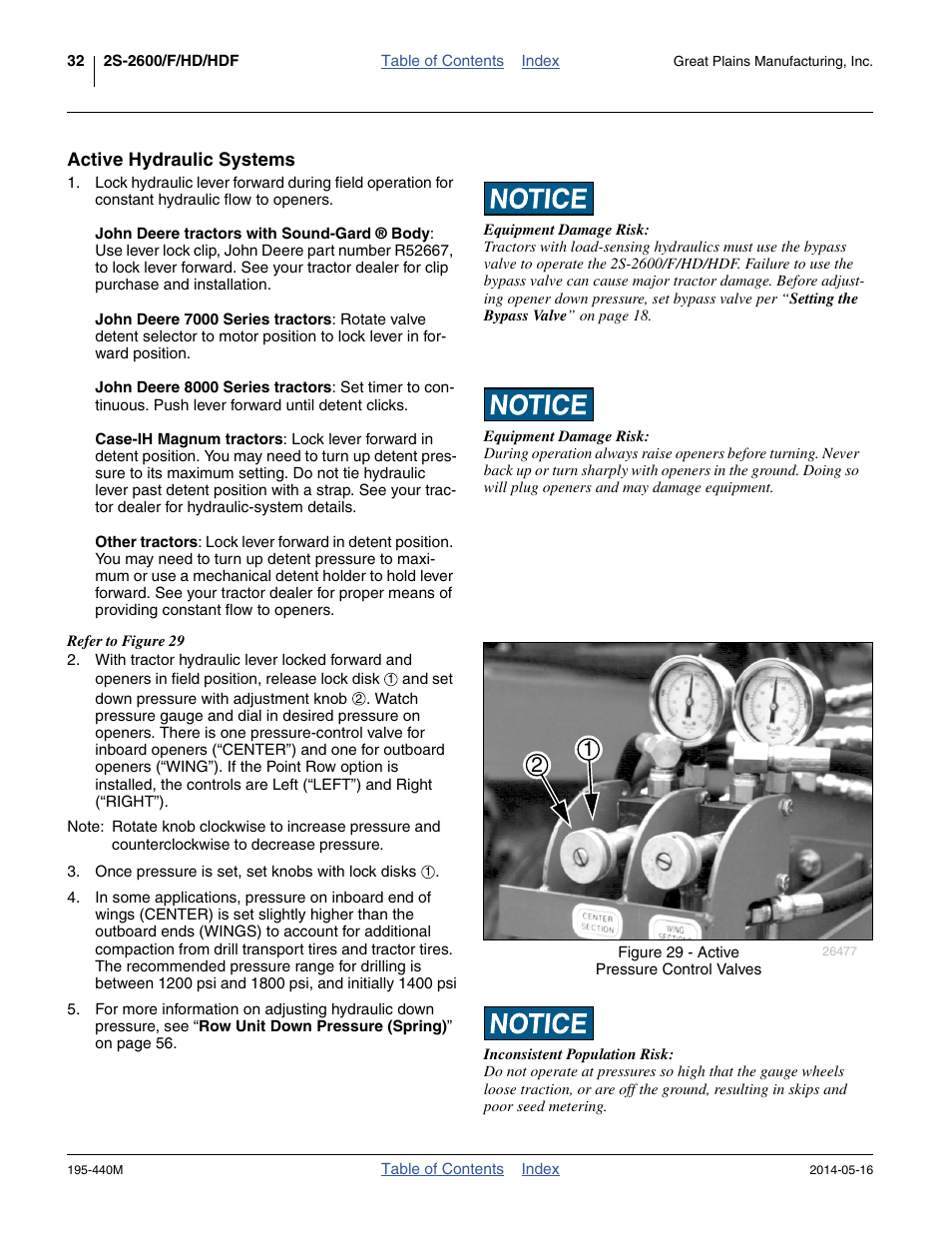 Active hydraulic systems | Great Plains 2S-2600HDF Operator Manual v1 User Manual | Page 36 / 116