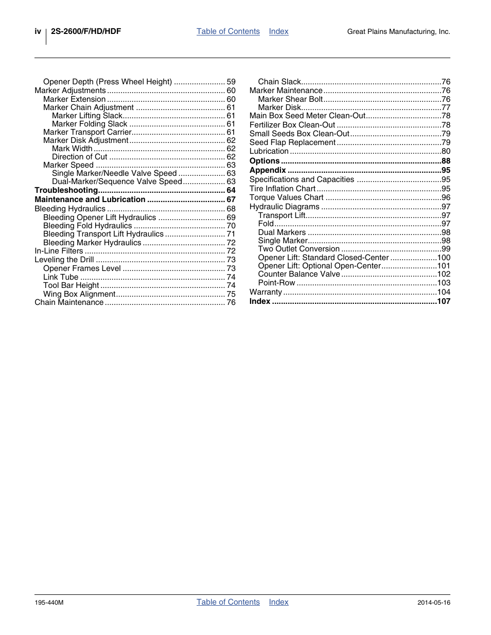 Great Plains 2S-2600HDF Operator Manual v1 User Manual | Page 4 / 116