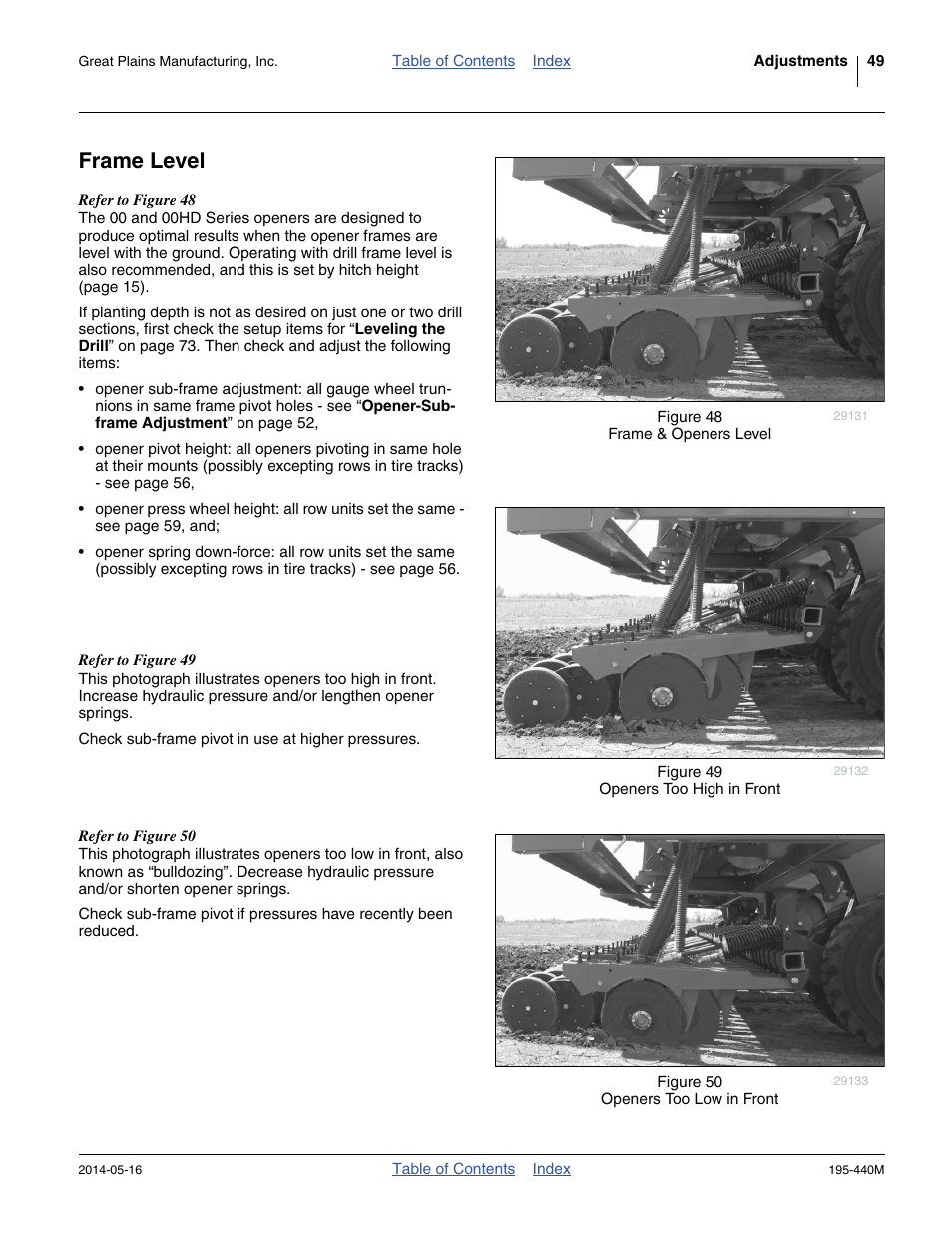Frame level | Great Plains 2S-2600HDF Operator Manual v1 User Manual | Page 53 / 116