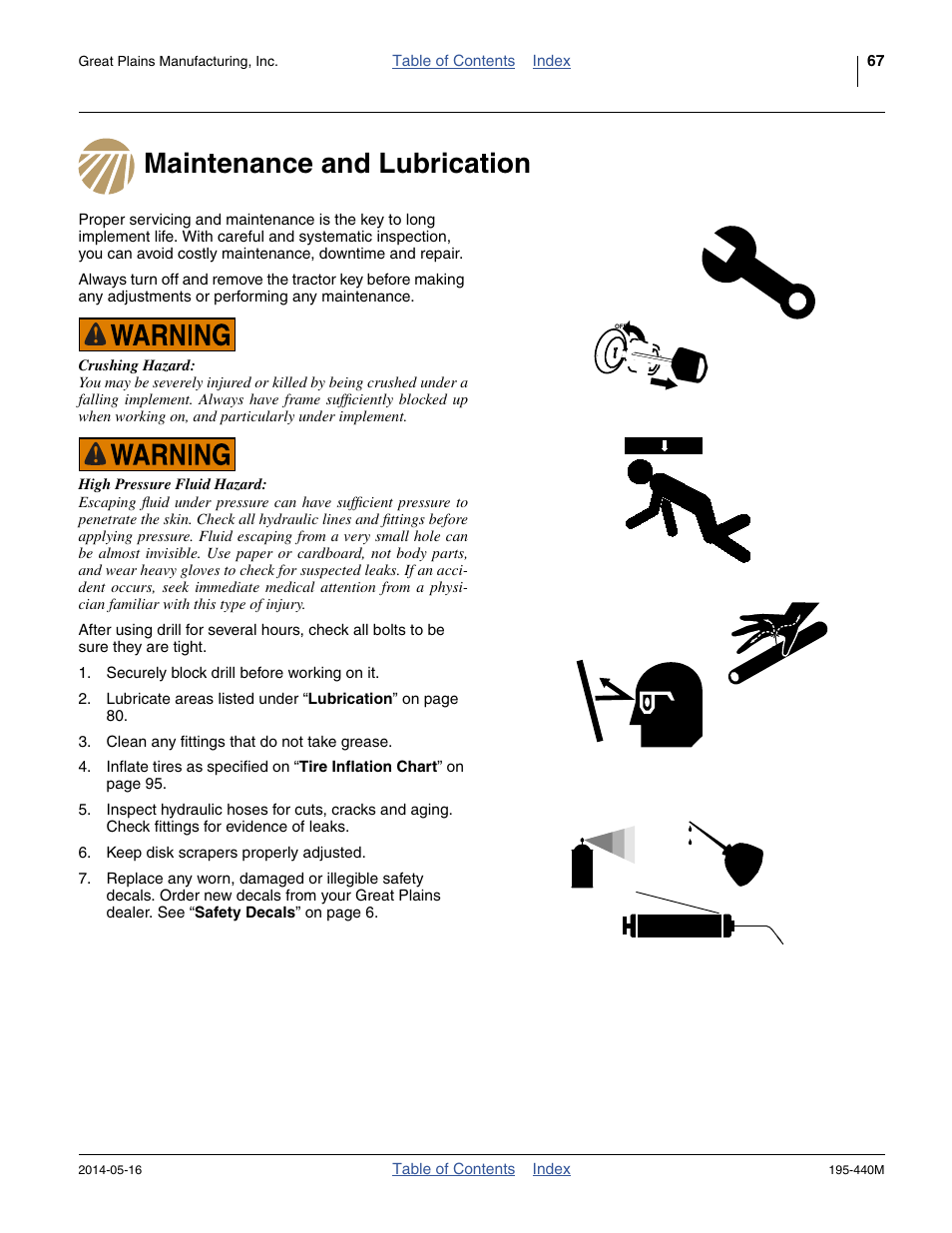 Maintenance and lubrication | Great Plains 2S-2600HDF Operator Manual v1 User Manual | Page 71 / 116