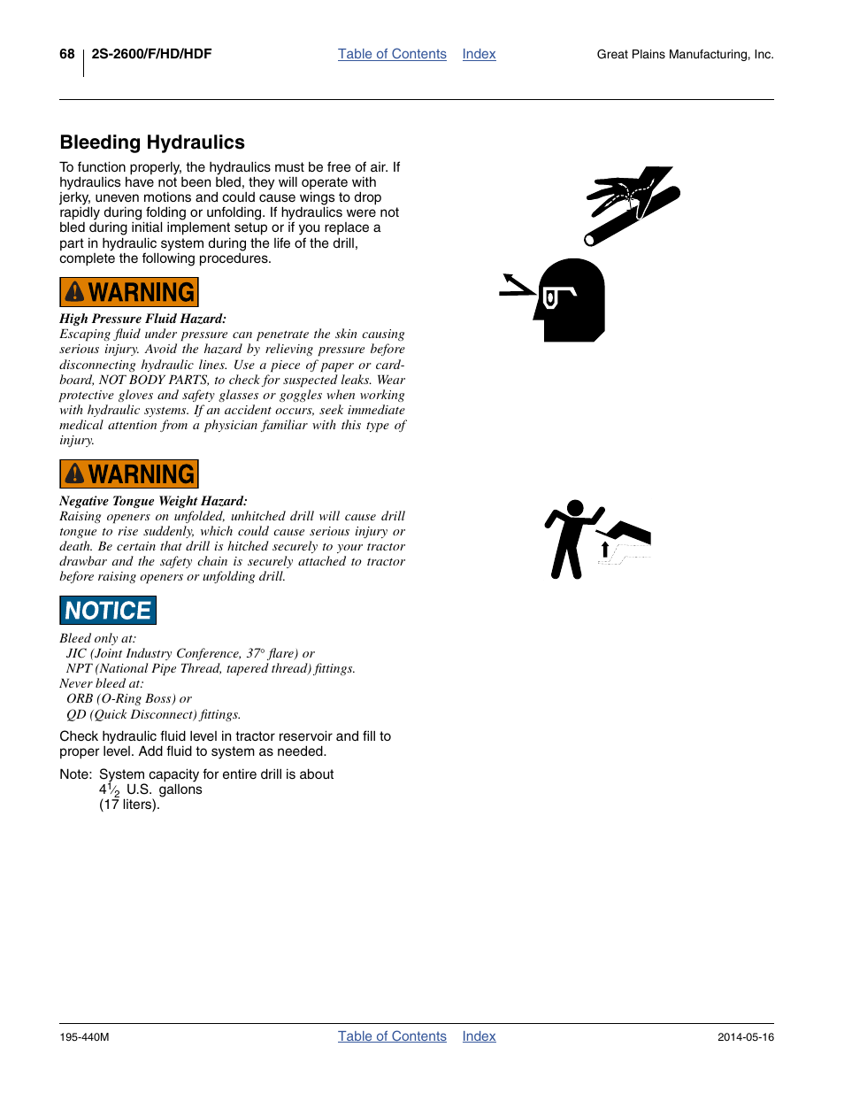 Bleeding hydraulics | Great Plains 2S-2600HDF Operator Manual v1 User Manual | Page 72 / 116