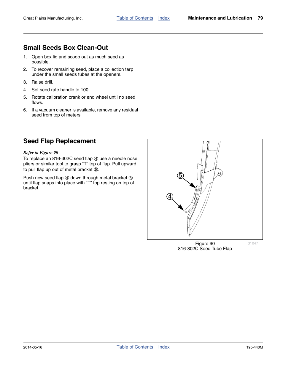 Small seeds box clean-out, Seed flap replacement, Small seeds box clean-out seed flap replacement | Great Plains 2S-2600HDF Operator Manual v1 User Manual | Page 83 / 116