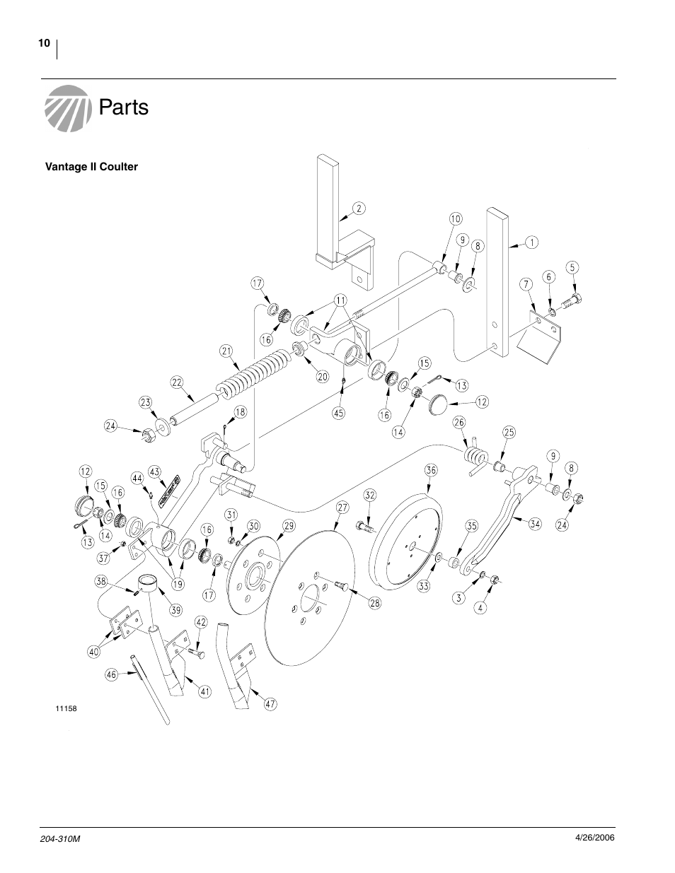 Parts | Great Plains Vantage II Fertilizer Coulters User Manual | Page 12 / 27