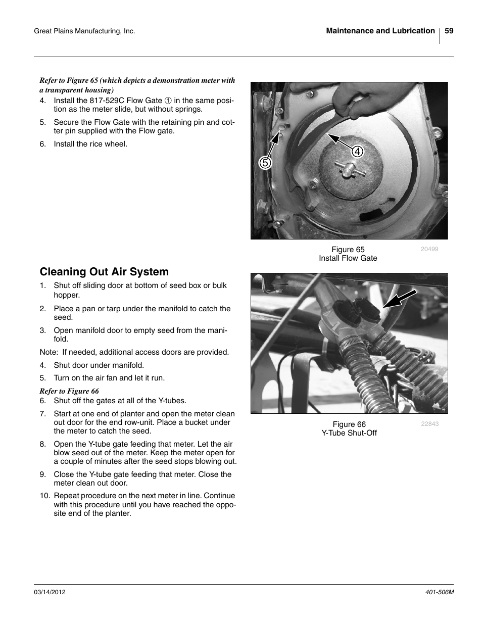 Cleaning out air system | Great Plains YP1220 Operator Manual User Manual | Page 63 / 90
