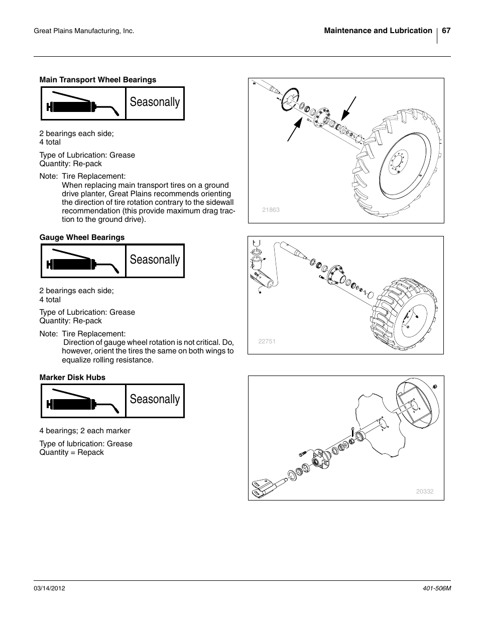Seasonally | Great Plains YP1220 Operator Manual User Manual | Page 71 / 90