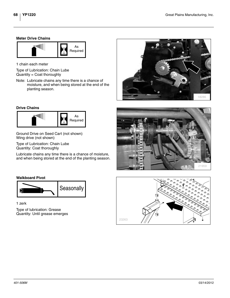 Seasonally | Great Plains YP1220 Operator Manual User Manual | Page 72 / 90