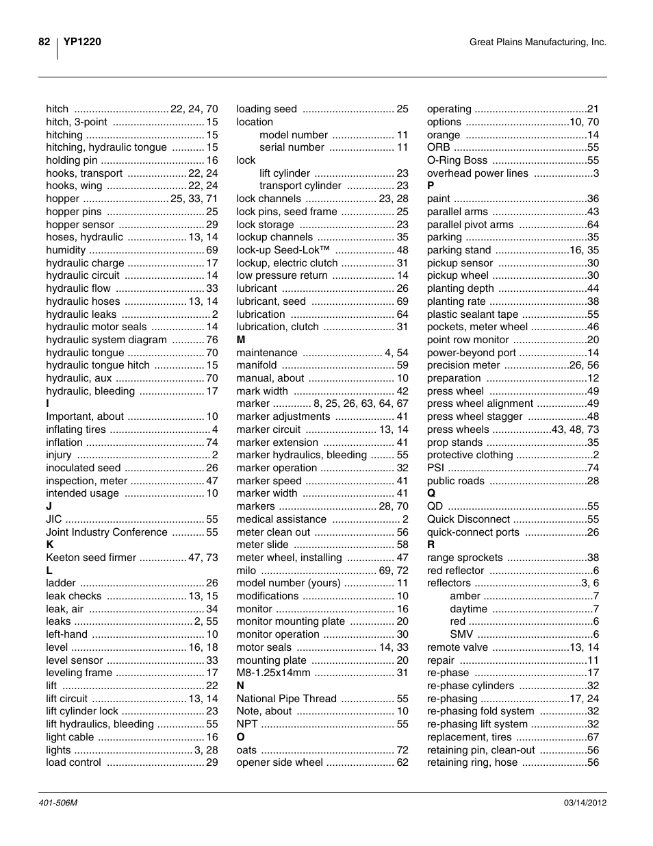 Great Plains YP1220 Operator Manual User Manual | Page 86 / 90