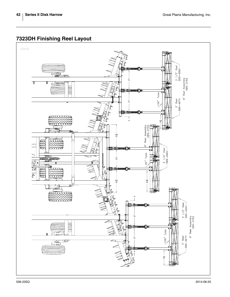 7323dh finishing reel layout | Great Plains 7336 DH Predelivery Manual User Manual | Page 46 / 66
