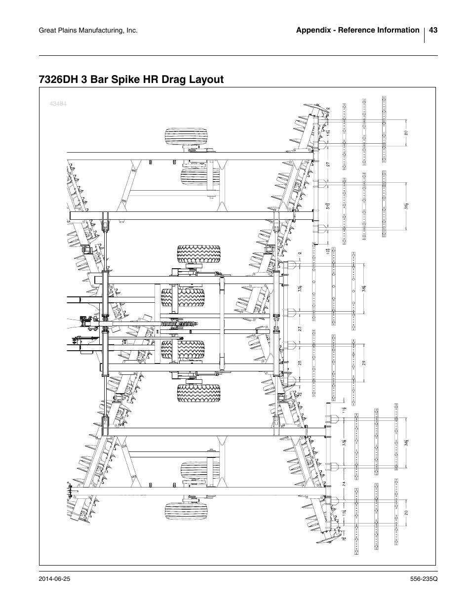 7326dh 3 bar spike hr drag layout | Great Plains 7336 DH Predelivery Manual User Manual | Page 47 / 66