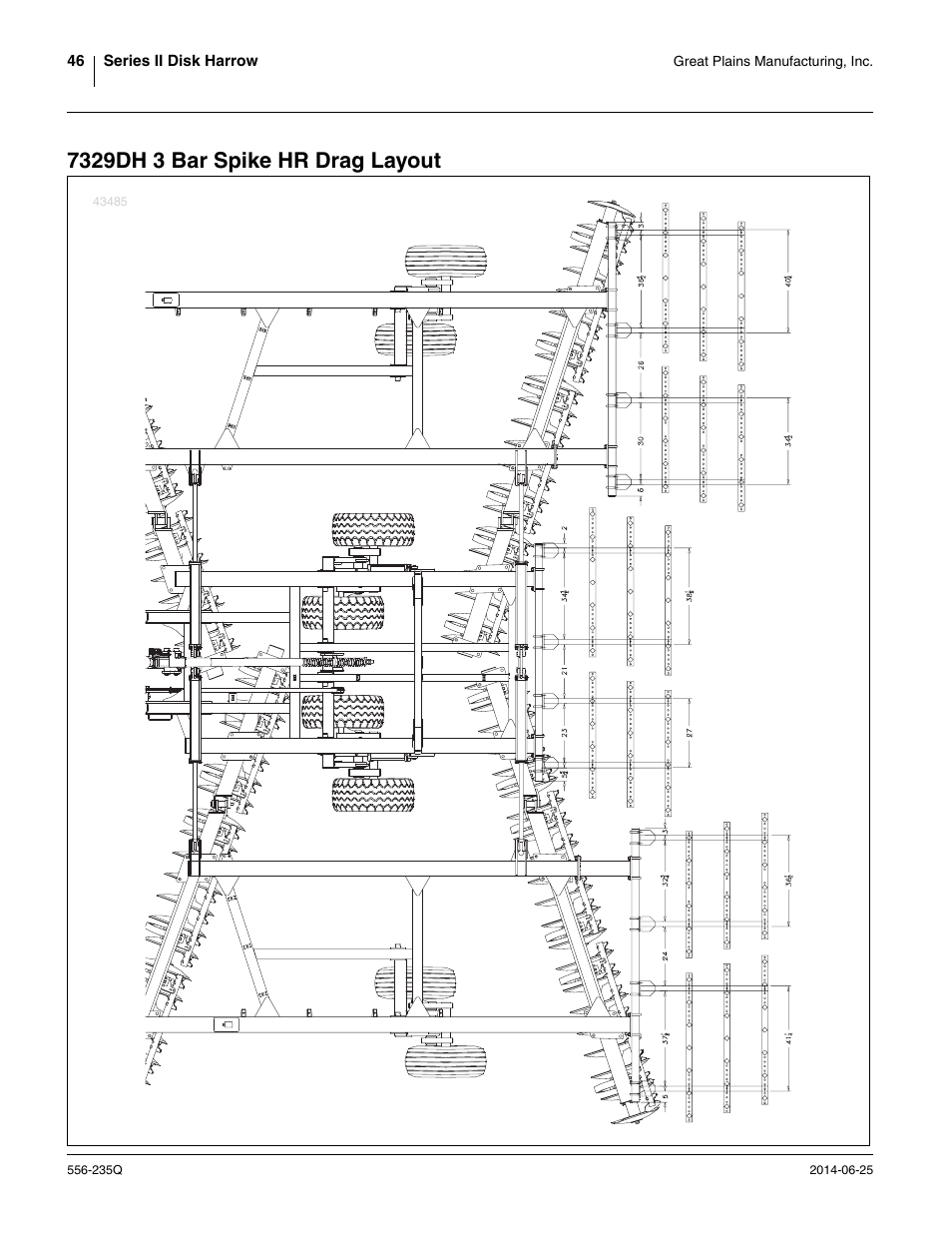 7329dh 3 bar spike hr drag layout | Great Plains 7336 DH Predelivery Manual User Manual | Page 50 / 66