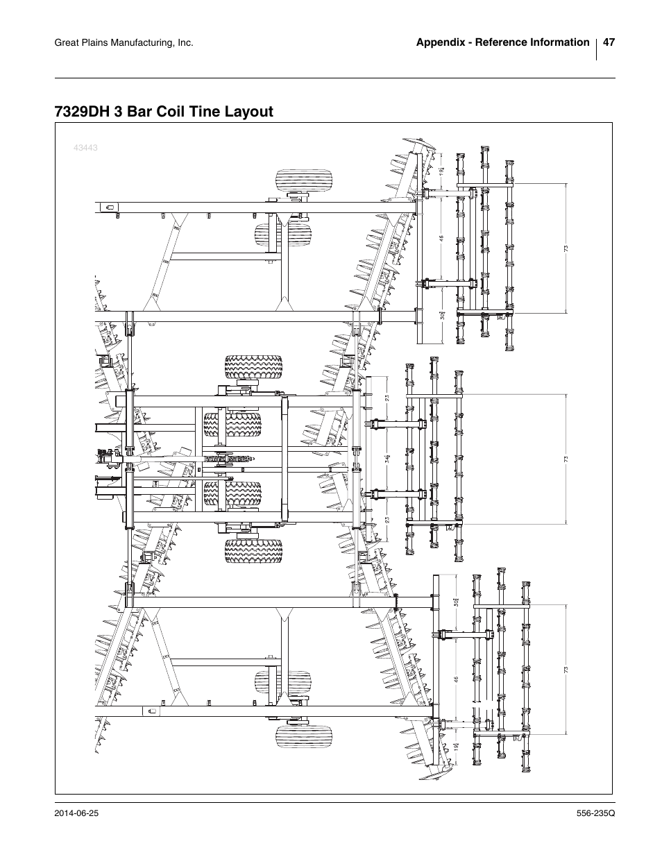 7329dh 3 bar coil tine layout | Great Plains 7336 DH Predelivery Manual User Manual | Page 51 / 66