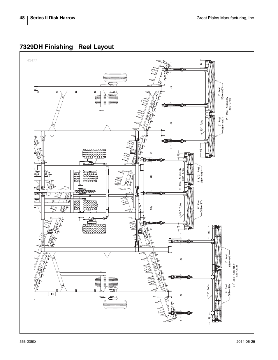 7329dh finishing reel layout | Great Plains 7336 DH Predelivery Manual User Manual | Page 52 / 66