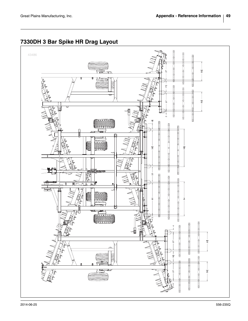 7330dh 3 bar spike hr drag layout | Great Plains 7336 DH Predelivery Manual User Manual | Page 53 / 66