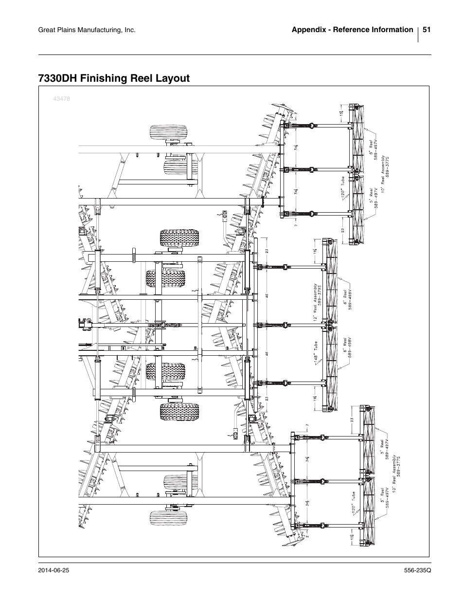 7330dh finishing reel layout | Great Plains 7336 DH Predelivery Manual User Manual | Page 55 / 66
