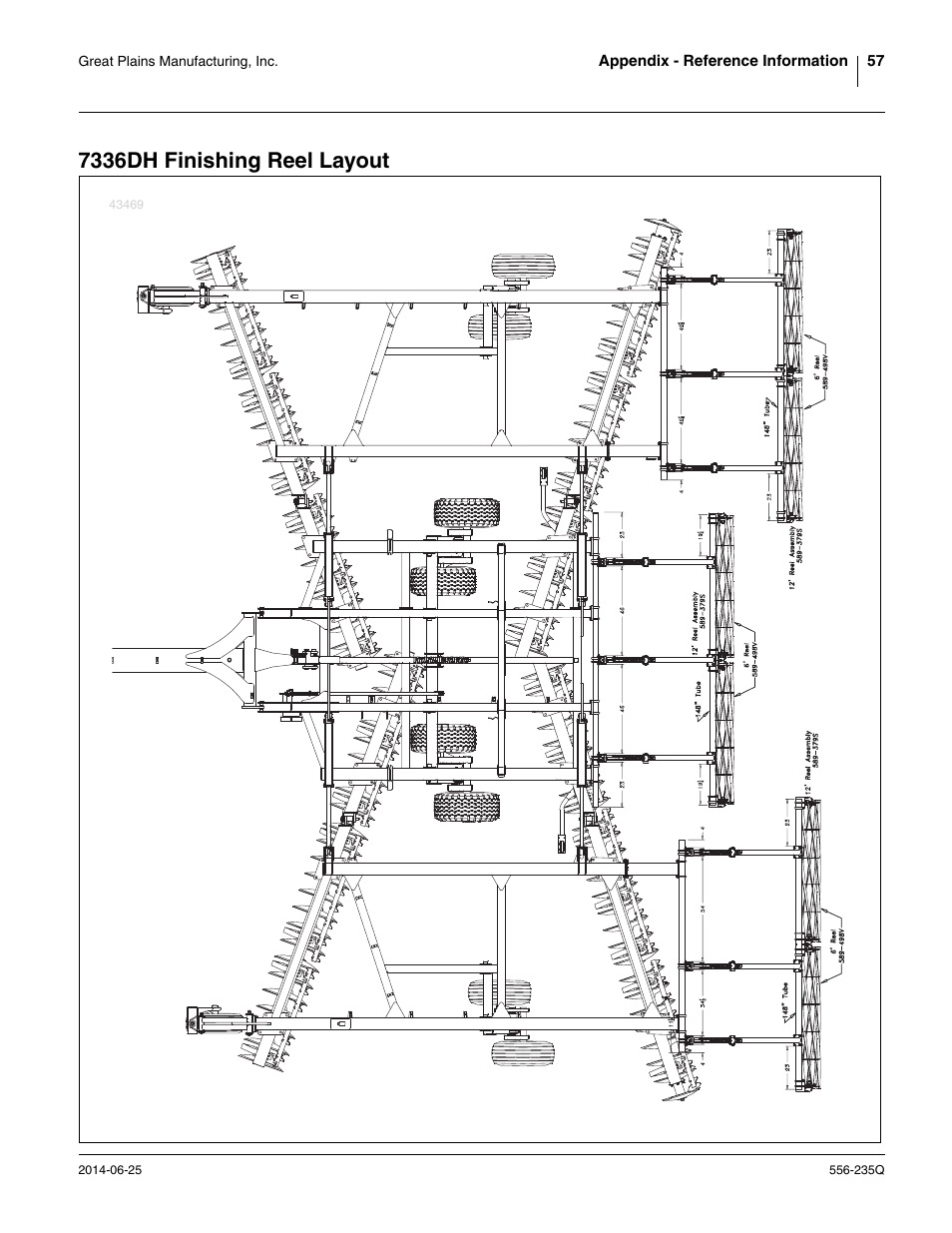 7336dh finishing reel layout | Great Plains 7336 DH Predelivery Manual User Manual | Page 61 / 66