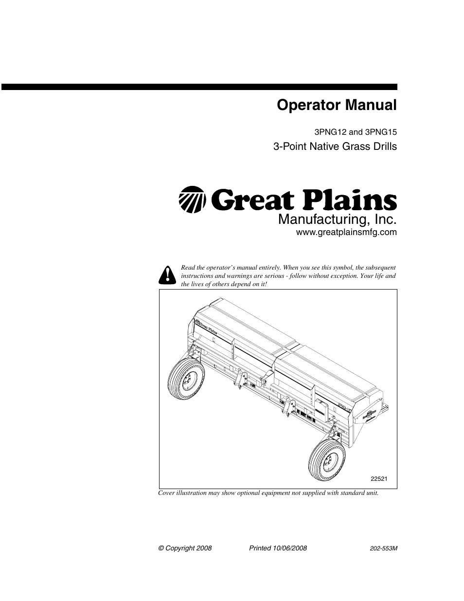 Great Plains 3PNG15 Operator Manual User Manual | 58 pages