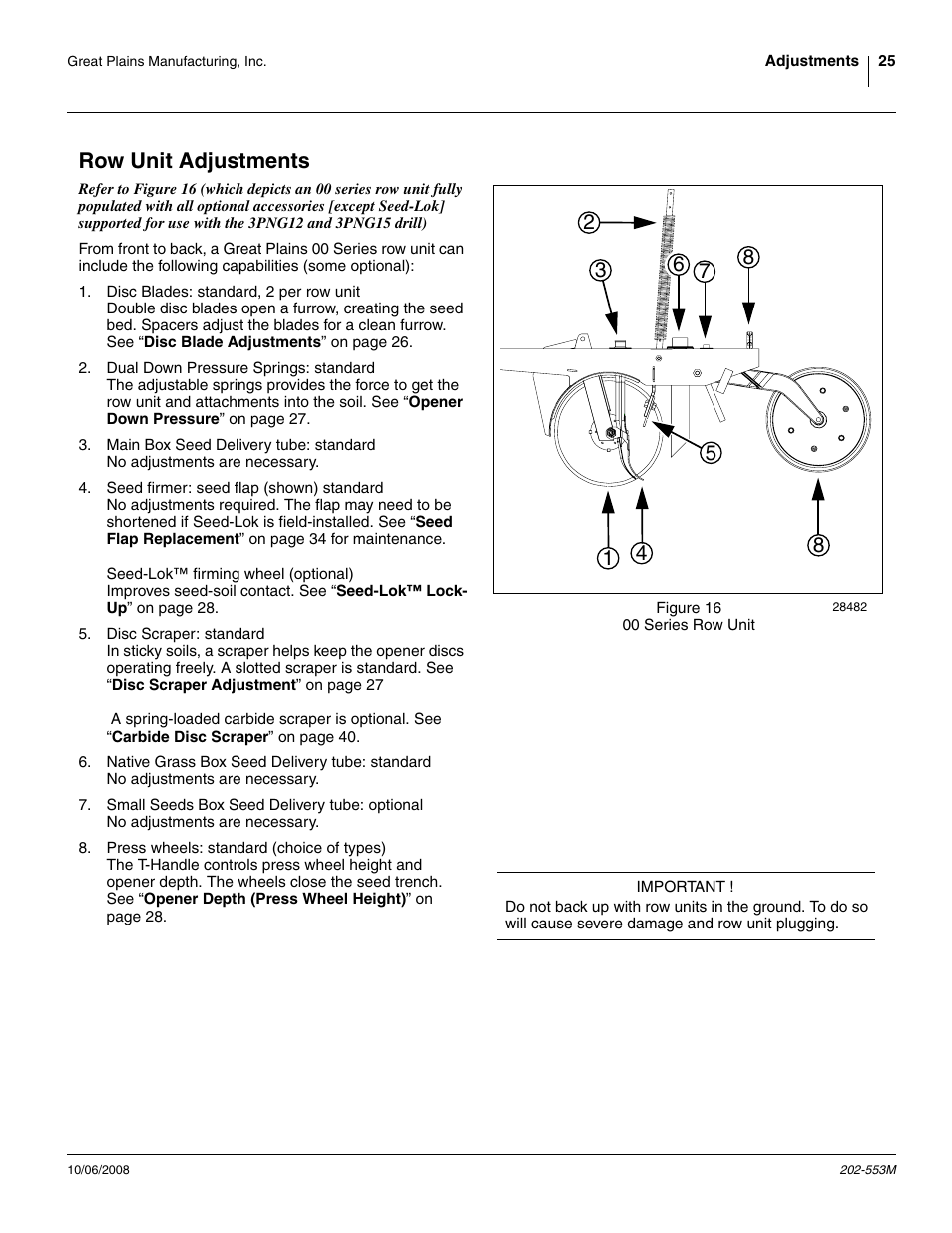 Row unit adjustments | Great Plains 3PNG15 Operator Manual User Manual | Page 29 / 58