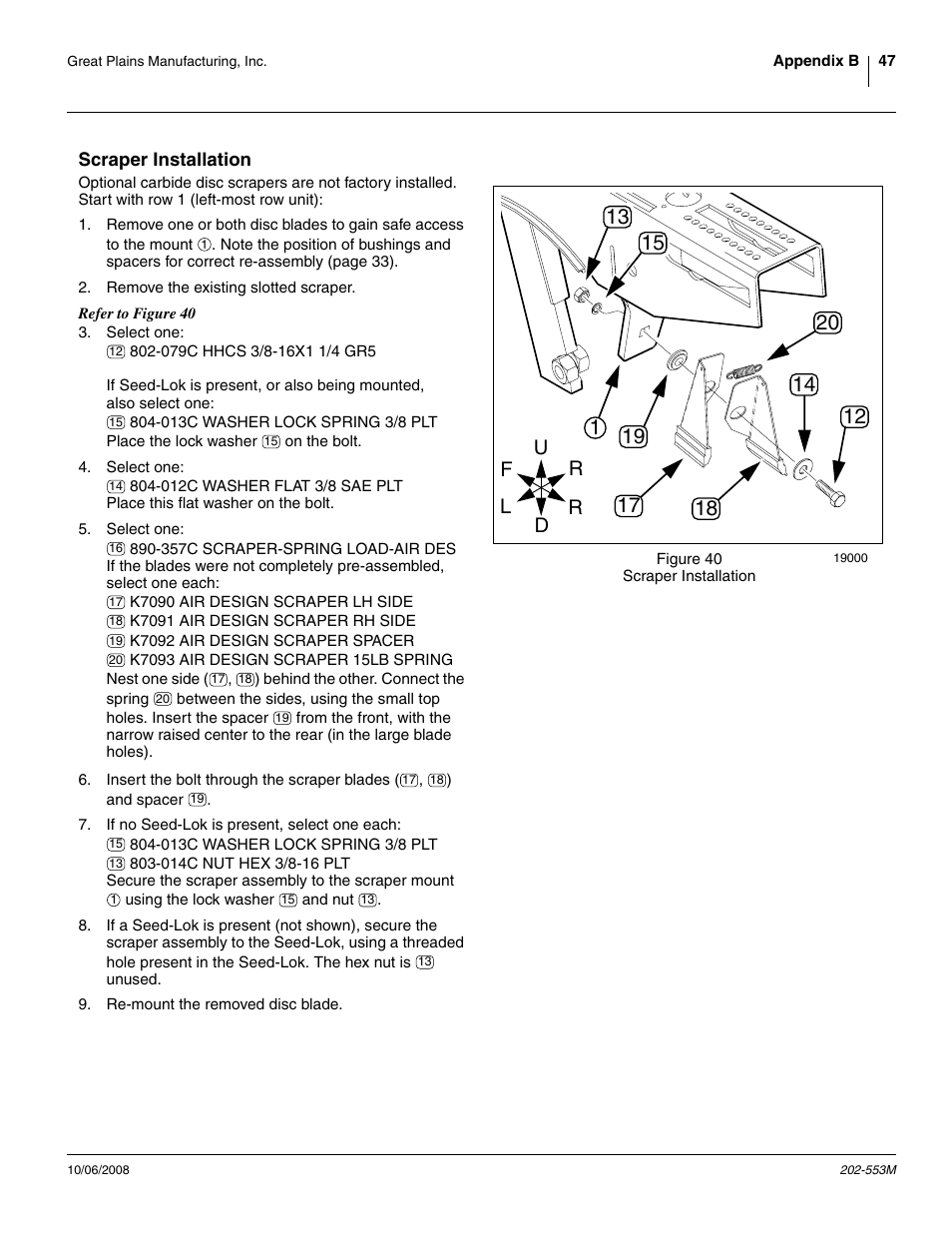 Scraper installation | Great Plains 3PNG15 Operator Manual User Manual | Page 51 / 58