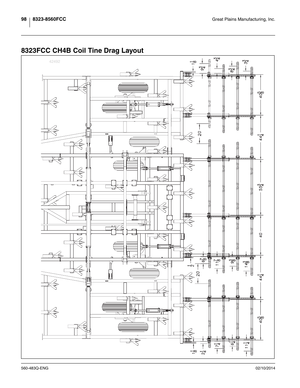8323fcc ch4b coil tine drag layout | Great Plains 8560 FCF Assembly Manual User Manual | Page 102 / 140