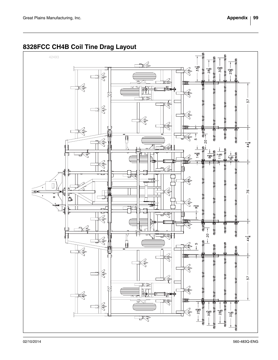 8328fcc ch4b coil tine drag layout | Great Plains 8560 FCF Assembly Manual User Manual | Page 103 / 140