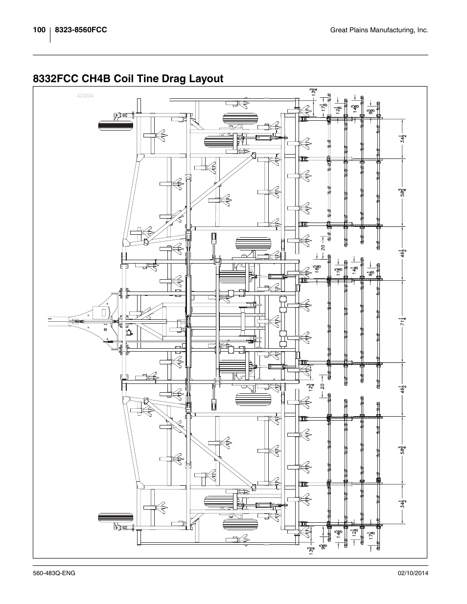 8332fcc ch4b coil tine drag layout | Great Plains 8560 FCF Assembly Manual User Manual | Page 104 / 140