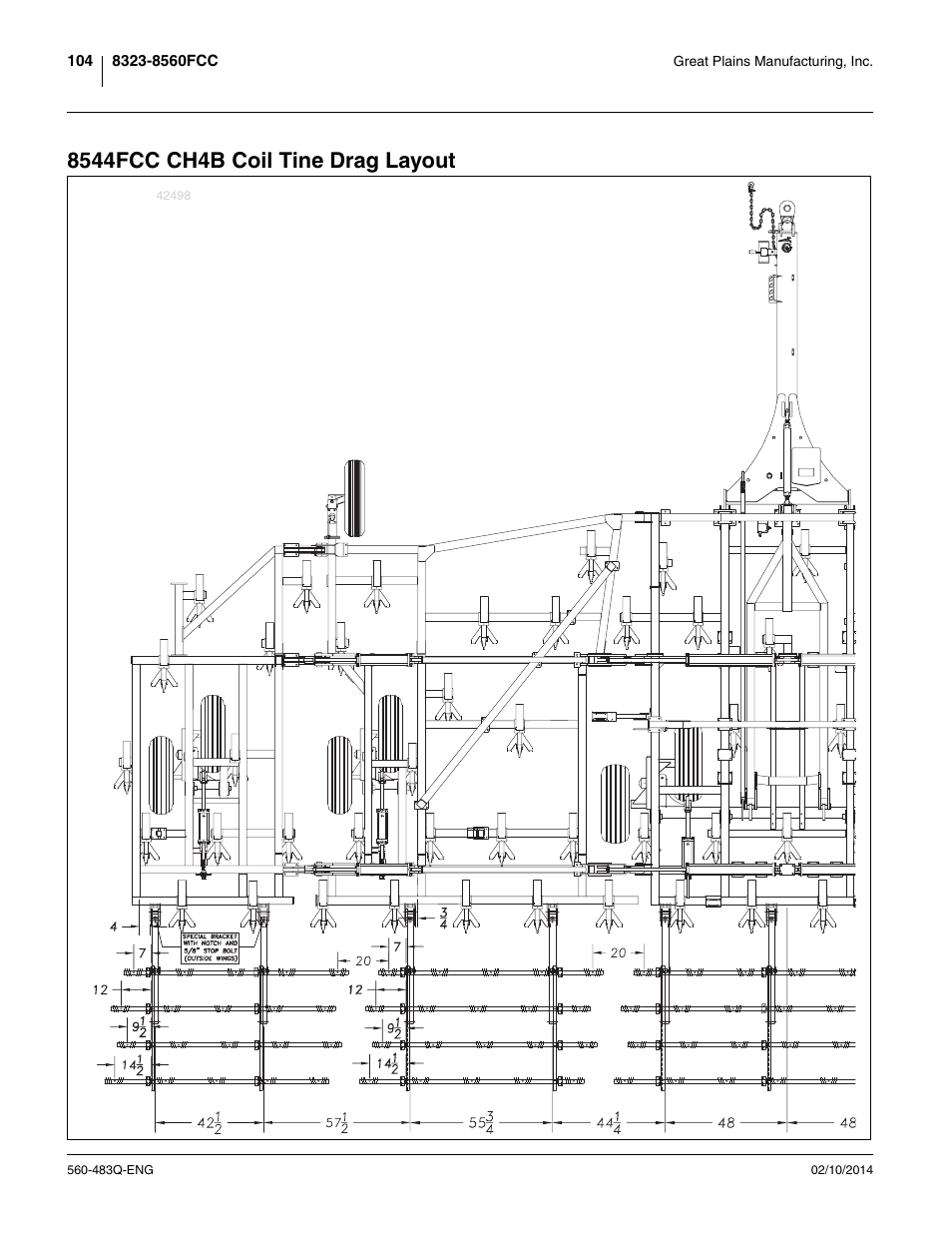 8544fcc ch4b coil tine drag layout | Great Plains 8560 FCF Assembly Manual User Manual | Page 108 / 140