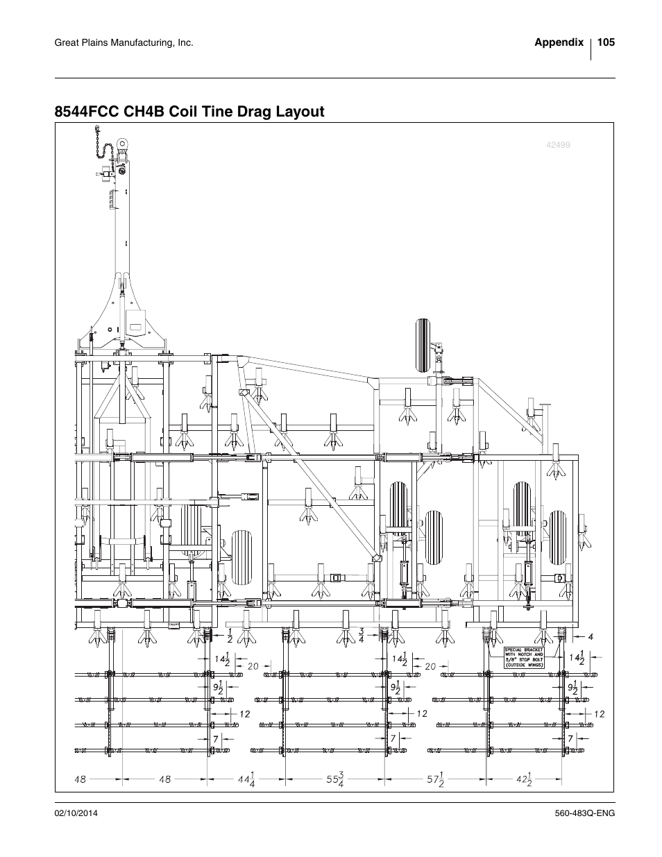 8544fcc ch4b coil tine drag layout | Great Plains 8560 FCF Assembly Manual User Manual | Page 109 / 140