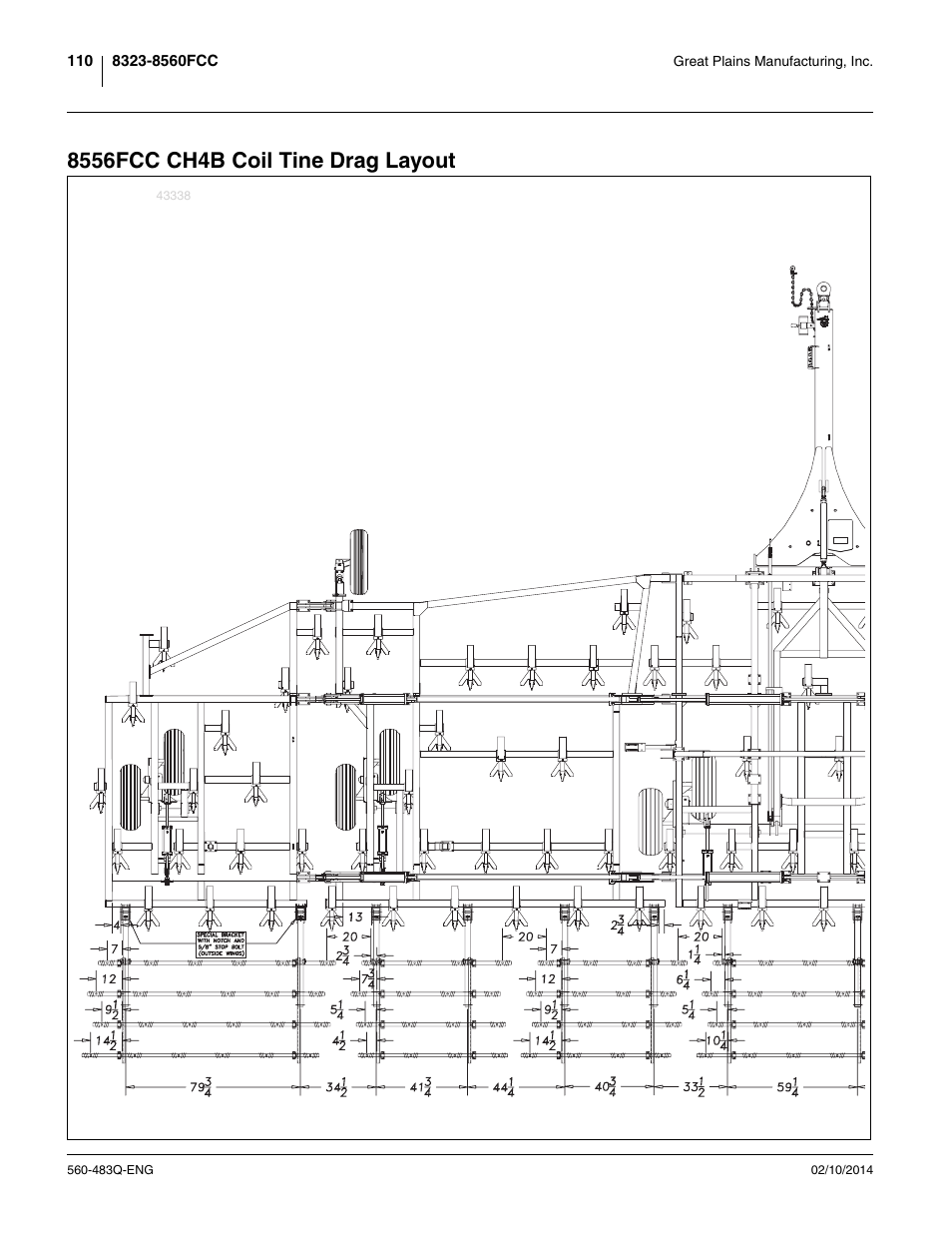 8556fcc ch4b coil tine drag layout | Great Plains 8560 FCF Assembly Manual User Manual | Page 114 / 140