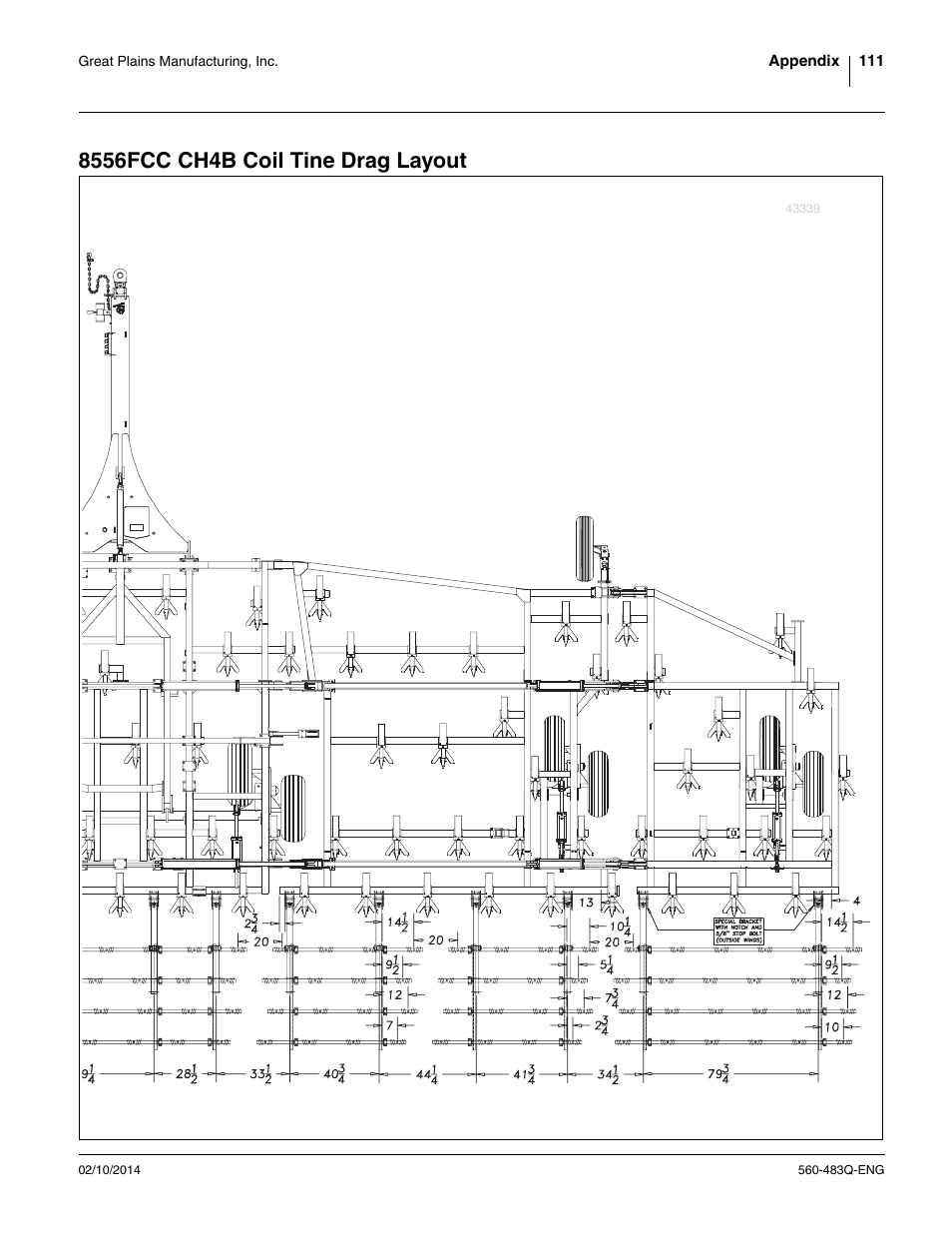 8556fcc ch4b coil tine drag layout | Great Plains 8560 FCF Assembly Manual User Manual | Page 115 / 140