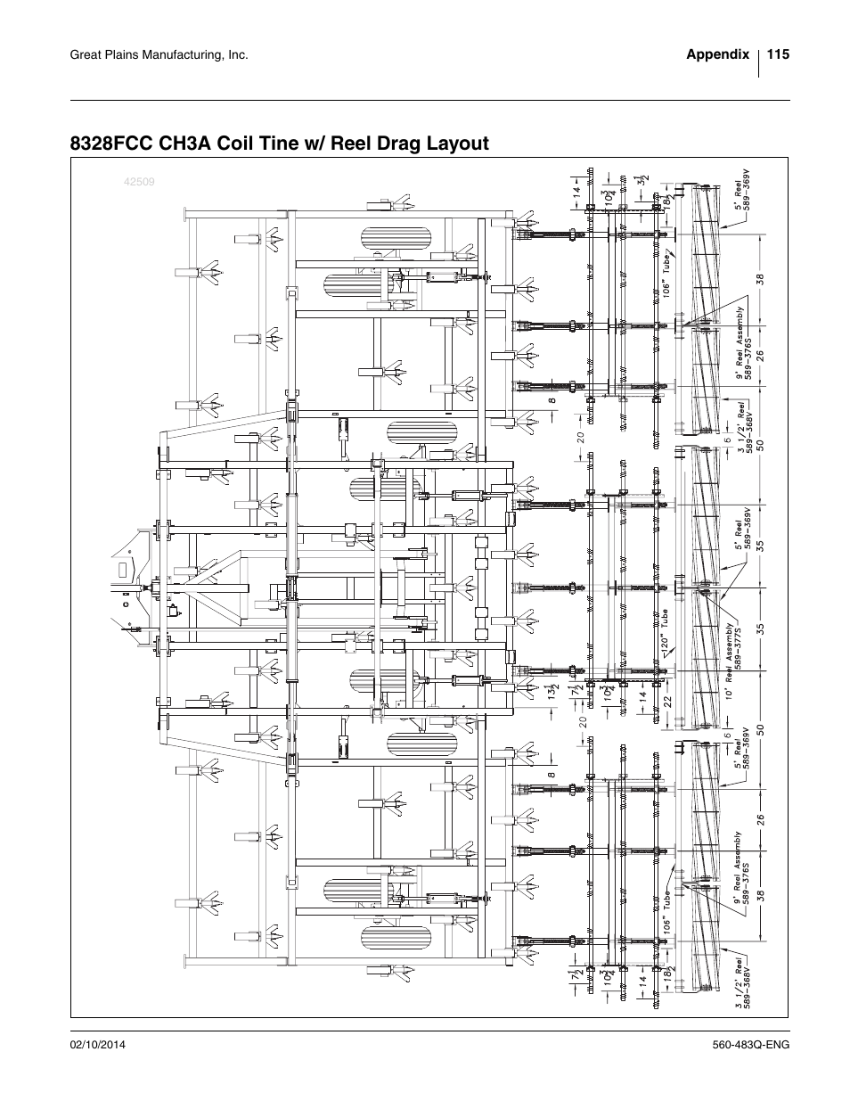 8328fcc ch3a coil tine w/ reel drag layout | Great Plains 8560 FCF Assembly Manual User Manual | Page 119 / 140