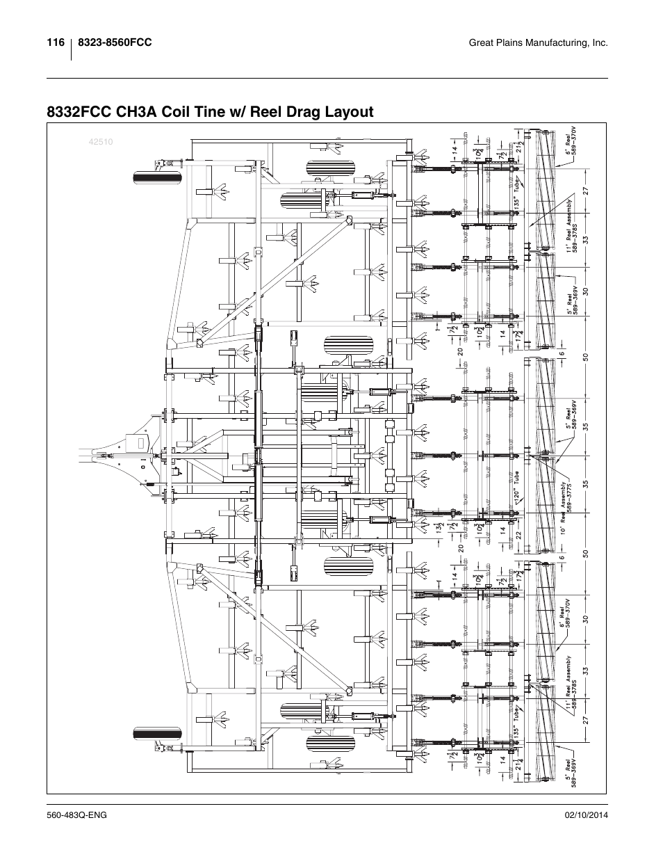 8332fcc ch3a coil tine w/ reel drag layout | Great Plains 8560 FCF Assembly Manual User Manual | Page 120 / 140