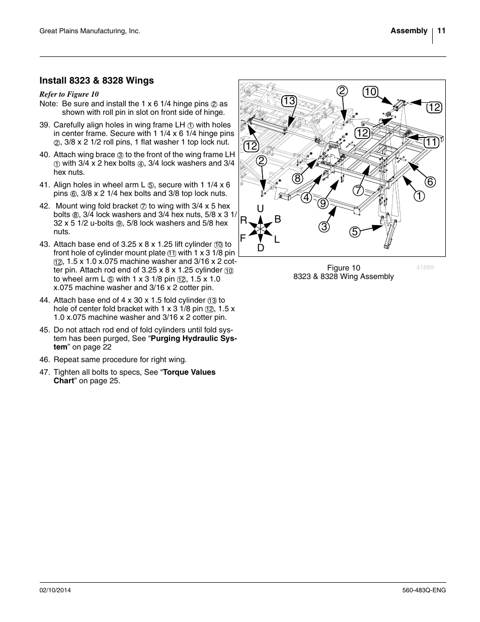 Install 8323 & 8328 wings | Great Plains 8560 FCF Assembly Manual User Manual | Page 15 / 140