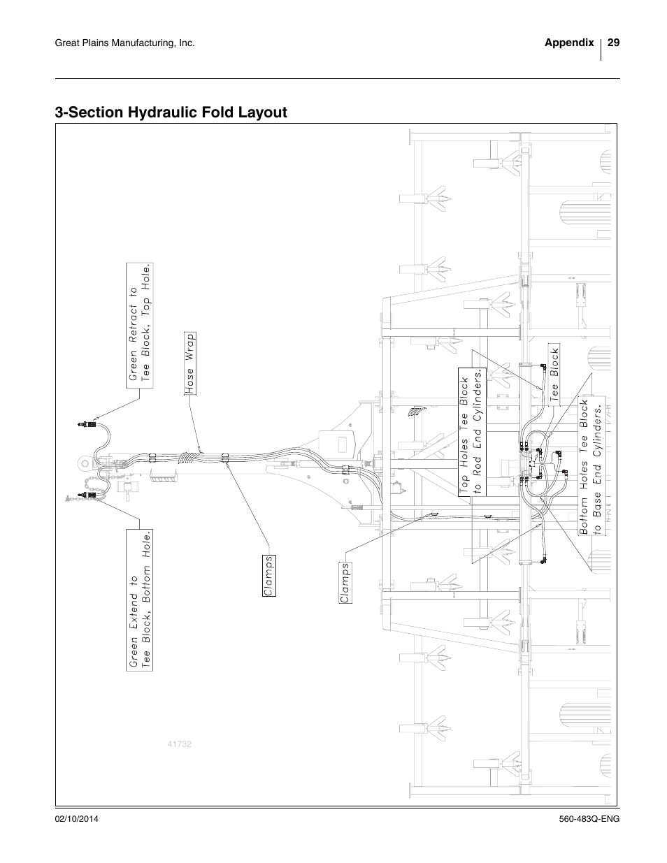 Section hydraulic fold layout | Great Plains 8560 FCF Assembly Manual User Manual | Page 33 / 140