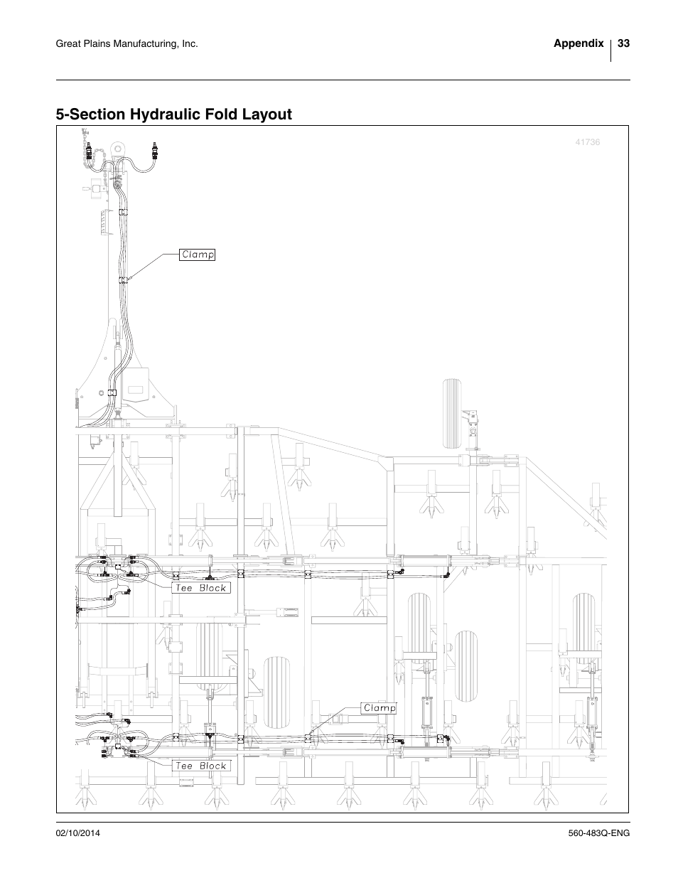 Section hydraulic fold layout | Great Plains 8560 FCF Assembly Manual User Manual | Page 37 / 140