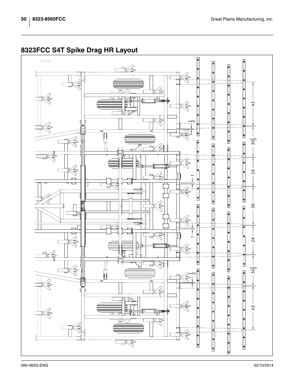 8323fcc s4t spike drag hr layout | Great Plains 8560 FCF Assembly Manual User Manual | Page 54 / 140