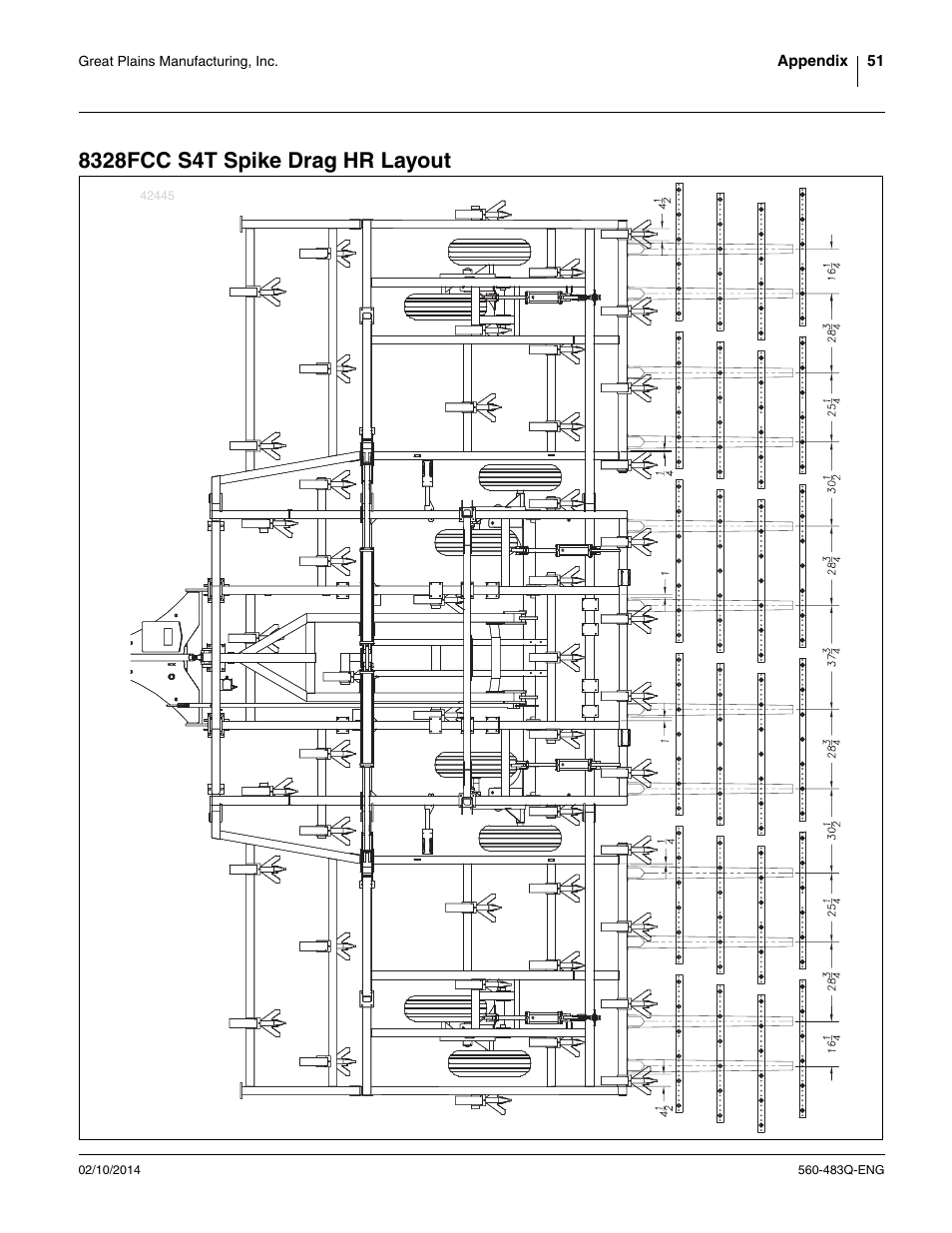 8328fcc s4t spike drag hr layout | Great Plains 8560 FCF Assembly Manual User Manual | Page 55 / 140