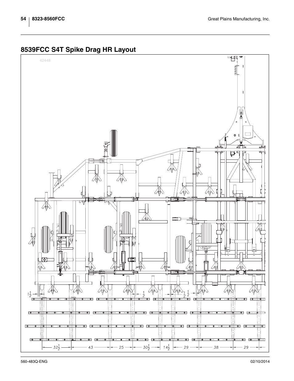 8539fcc s4t spike drag hr layout | Great Plains 8560 FCF Assembly Manual User Manual | Page 58 / 140